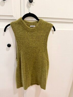 Marella Olive Green Wool Blend Sweater Vest Sz M